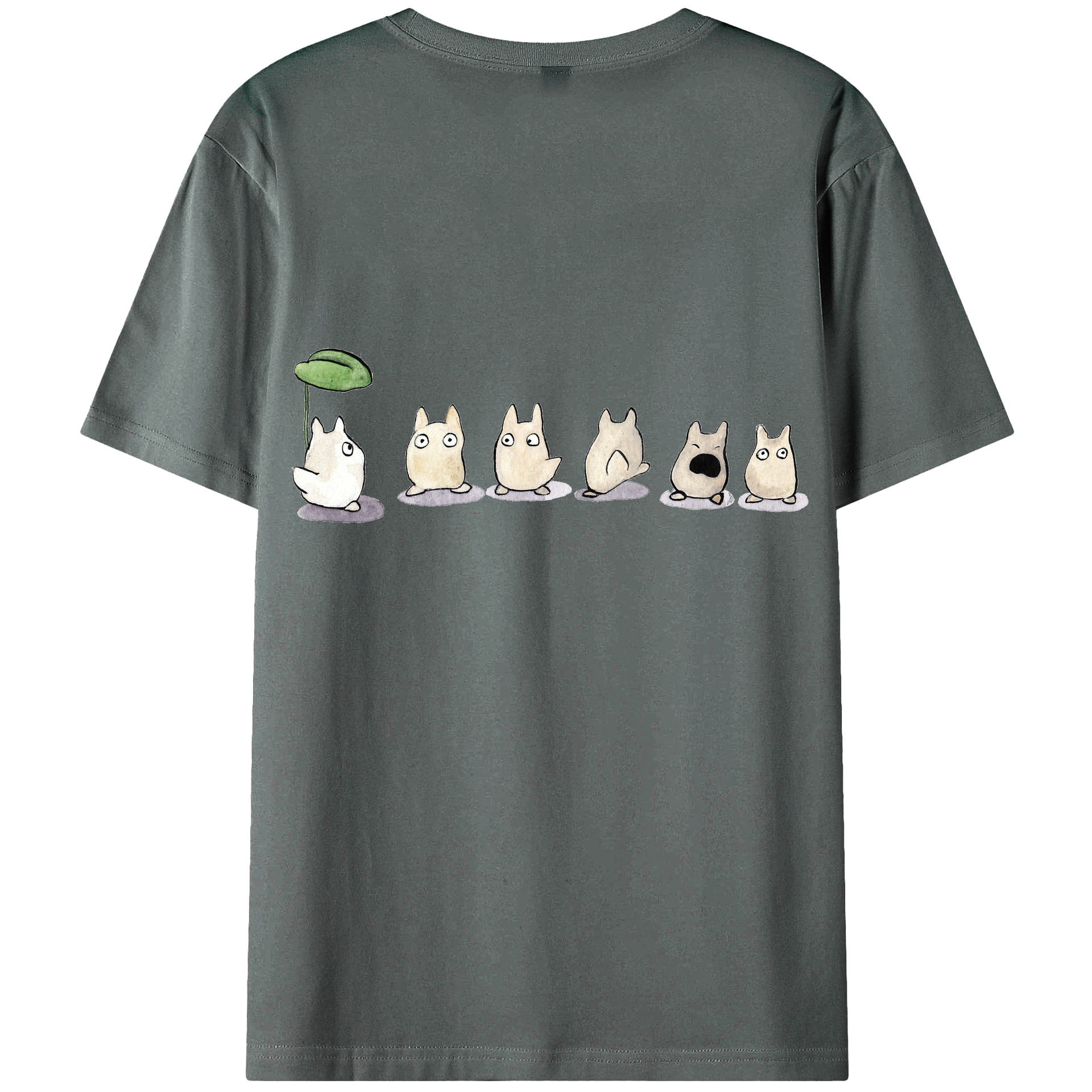 （画像用） となりのトトロ 草壁メイ 草壁サツキ My Neighbor Totoro Satsuki Kusakabe Mei Kusakabe 綿100％ メンズ半袖Tシャツ（バックプリント） 通気性